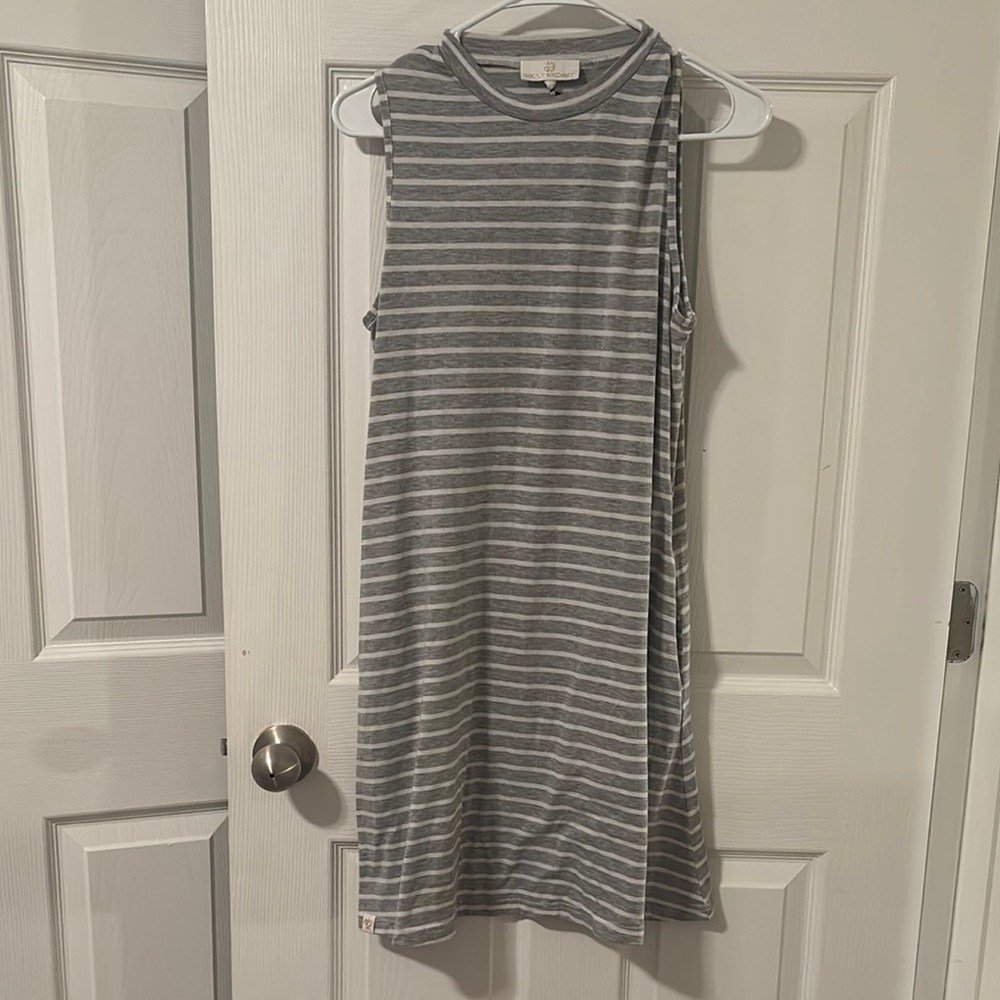 Simply Southern Gray and White Striped Top